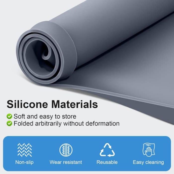 Multifunktionales Tischset für Kühlschrank, Waschmaschine, Silikon, rutschfest, wasserdicht, 50 x 60cm Black, 50 x 60cm Gray, 60 x 60cm Black, 60 x 60cm Gray, 60 x 65cm Black, 60 x 65cm Gray – Bild 2