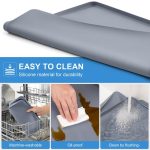 Multifunktionales Tischset für Kühlschrank, Waschmaschine, Silikon, rutschfest, wasserdicht, 50 x 60cm Black, 50 x 60cm Gray, 60 x 60cm Black, 60 x 60cm Gray, 60 x 65cm Black, 60 x 65cm Gray – Bild 3