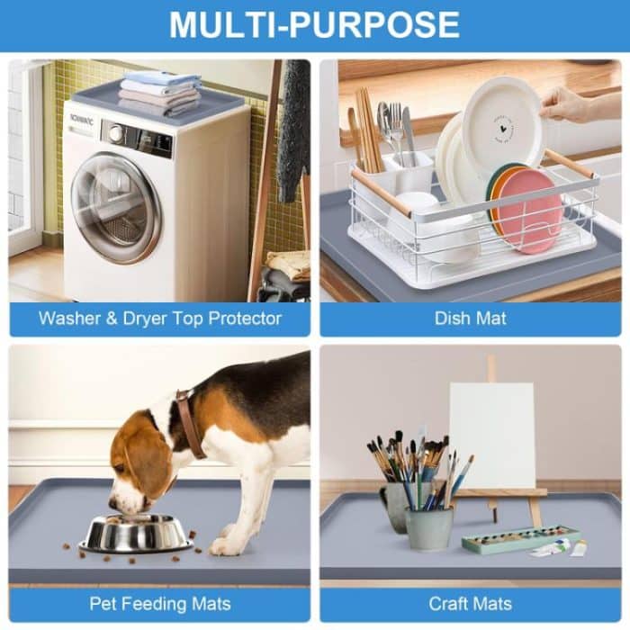 Multifunktionales Tischset für Kühlschrank, Waschmaschine, Silikon, rutschfest, wasserdicht, 50 x 60cm Black, 50 x 60cm Gray, 60 x 60cm Black, 60 x 60cm Gray, 60 x 65cm Black, 60 x 65cm Gray – Bild 5