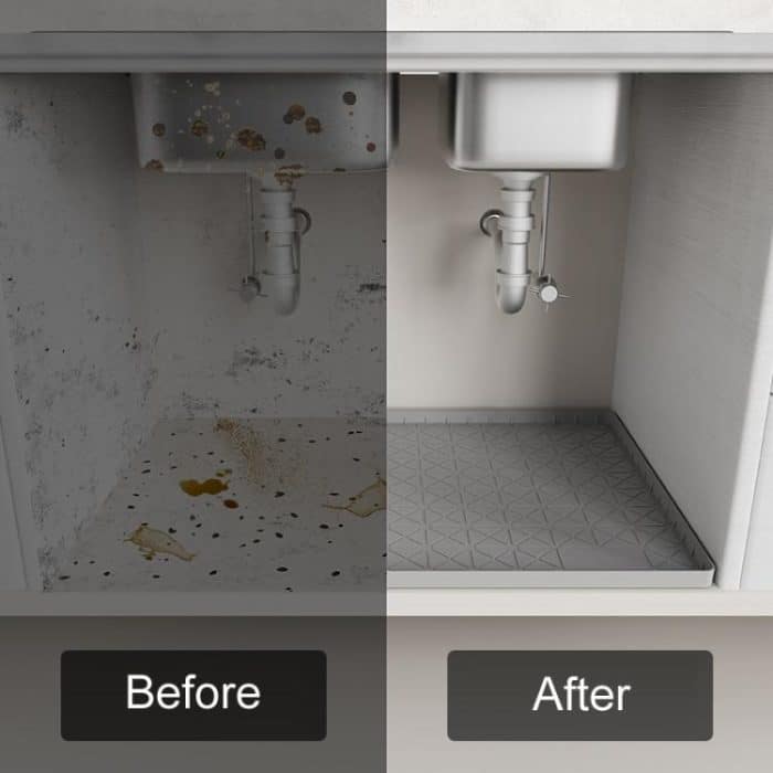 Küche unter Waschbecken wasserdichte Anti-Rutsch-Anti-Fett-Wärmedämmung Drainage Matten, 71 x 56 x 2cm, 86 x 56 x 2.5cm – Bild 6