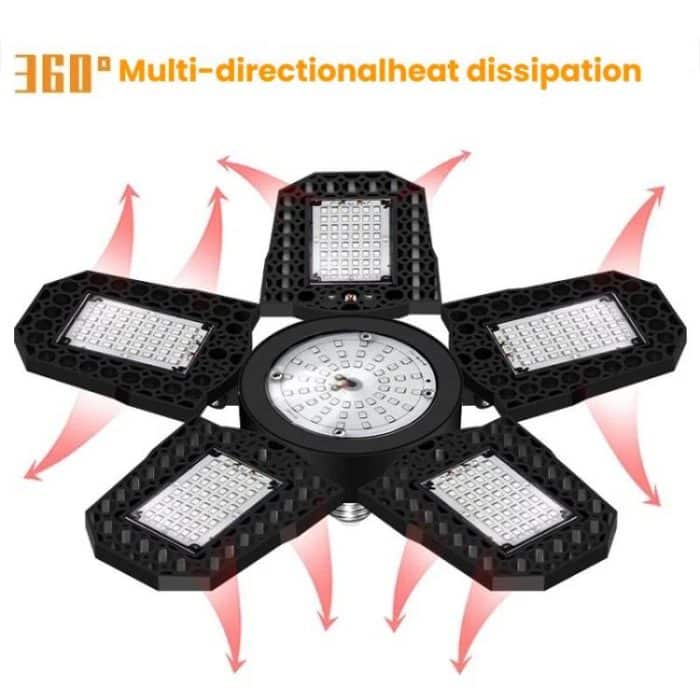 Fünfblättriges faltbares, umwandelbares LED-Pflanzenlicht, Gewächshaus, Kindergarten, rote und blaue Pflanzenfülllichter, 216 LEDs, 252 LEDs, 288 LEDs – Bild 4