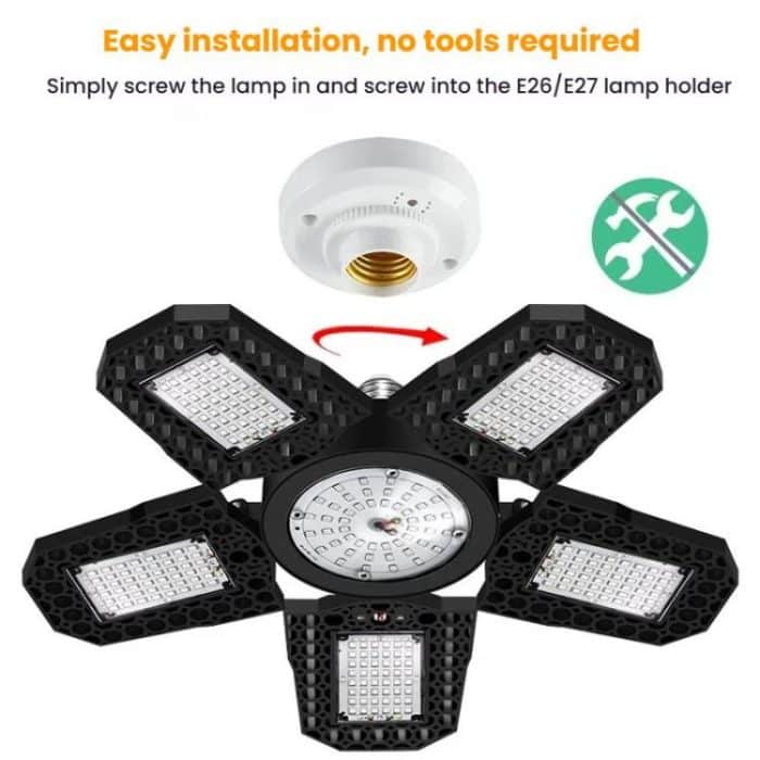 Fünfblättriges faltbares, umwandelbares LED-Pflanzenlicht, Gewächshaus, Kindergarten, rote und blaue Pflanzenfülllichter, 216 LEDs, 252 LEDs, 288 LEDs – Bild 5