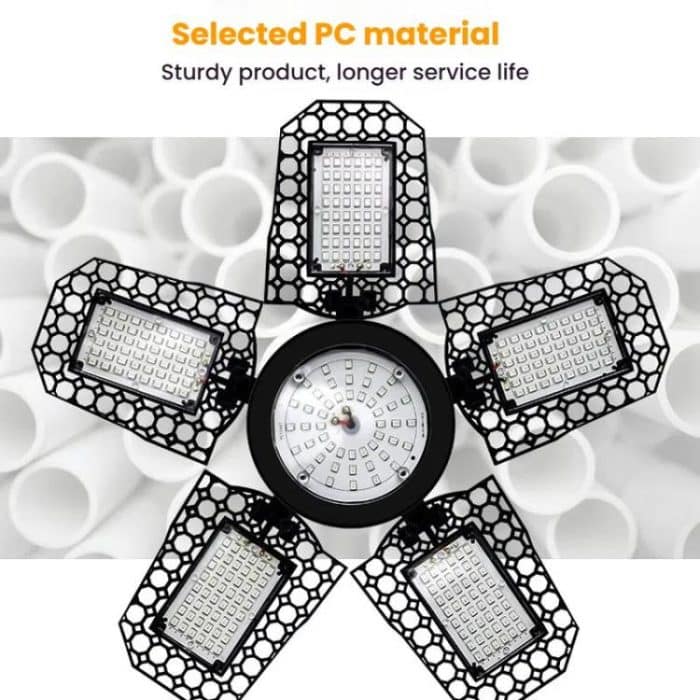 Fünfblättriges faltbares, umwandelbares LED-Pflanzenlicht, Gewächshaus, Kindergarten, rote und blaue Pflanzenfülllichter, 216 LEDs, 252 LEDs, 288 LEDs – Bild 8