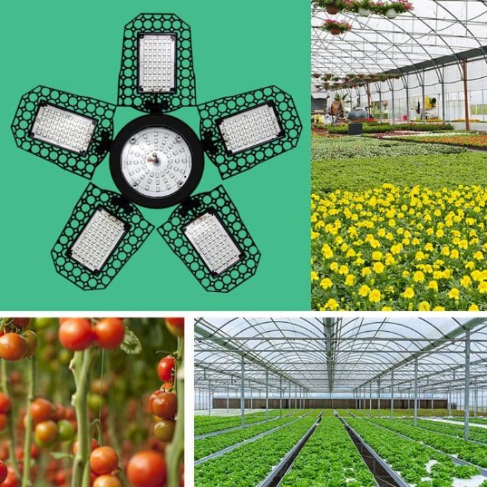 Fünfblättriges faltbares, umwandelbares LED-Pflanzenlicht, Gewächshaus, Kindergarten, rote und blaue Pflanzenfülllichter, 216 LEDs, 252 LEDs, 288 LEDs – Bild 10