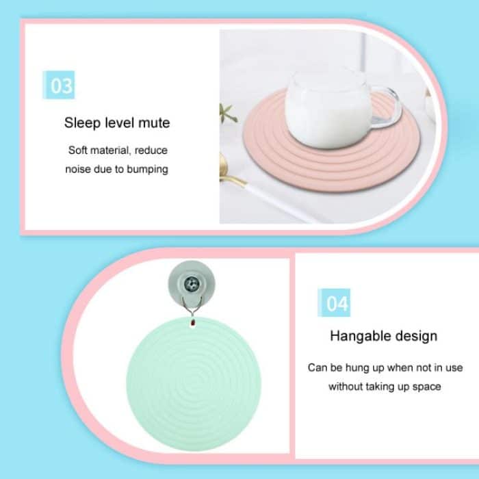 Runde Wärmedämmmatte aus lebensmittelechtem Silikon für die Küche, Verbrühungs- und Rutschschutz – Bild 5