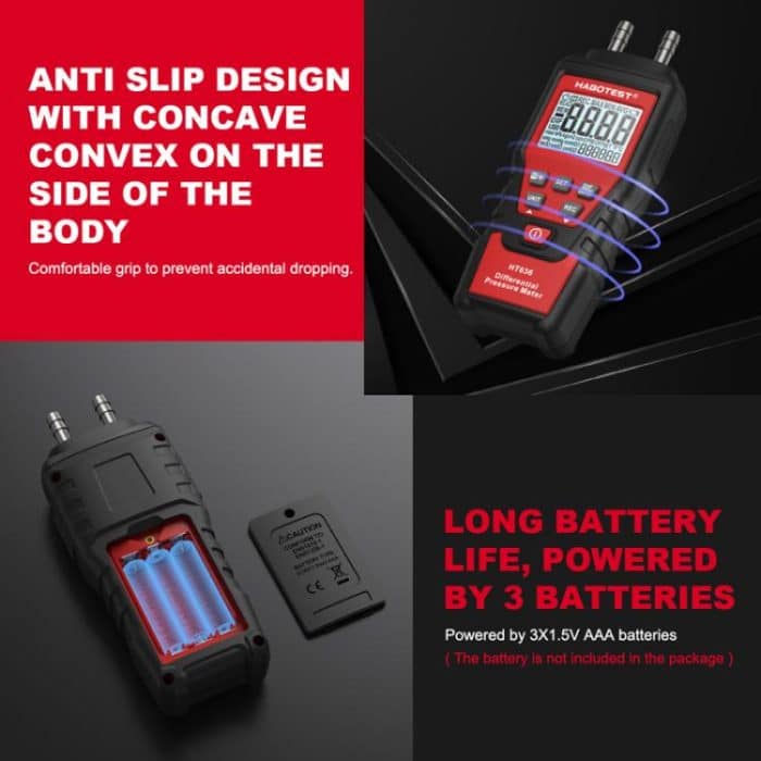 HABOTEST HT636 Hochpräzises Differenzdruckmessgerät Digitaler Mikrodrucktester – Bild 11