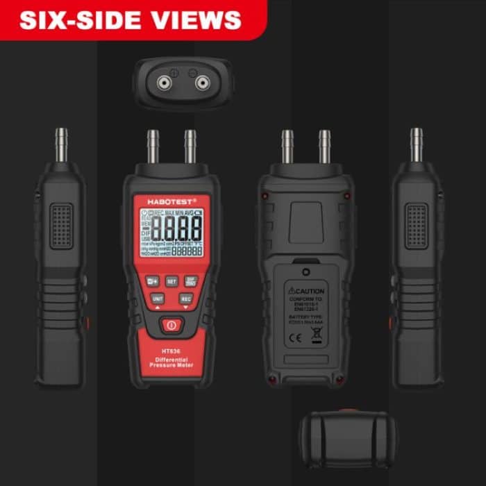 HABOTEST HT636 Hochpräzises Differenzdruckmessgerät Digitaler Mikrodrucktester – Bild 4