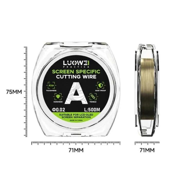 LUOWEI 500M Stahldraht Handy-Bildschirm Trenndraht Schneidedraht, A 0.02mm, B 0.028mm, C 0.03mm, D 0.035mm – Bild 5