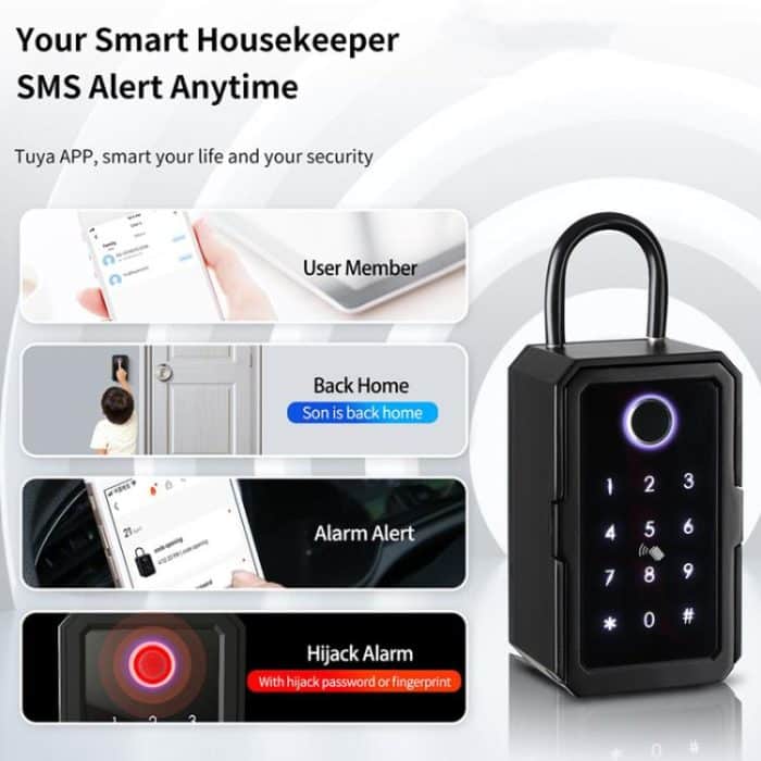 Smart Bluetooth Key Box unterstützt Fingerabdruck/APP/Passwort/IC-Karte Entsperren, Tuya  App, TTLOCK App – Bild 7