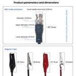 BNC-Stecker auf 2 Krokodilklemmen Oszilloskop-Sondenkabel Q9 Signaltestkabel, 0.5m, 1m, 1.5m – Bild 5