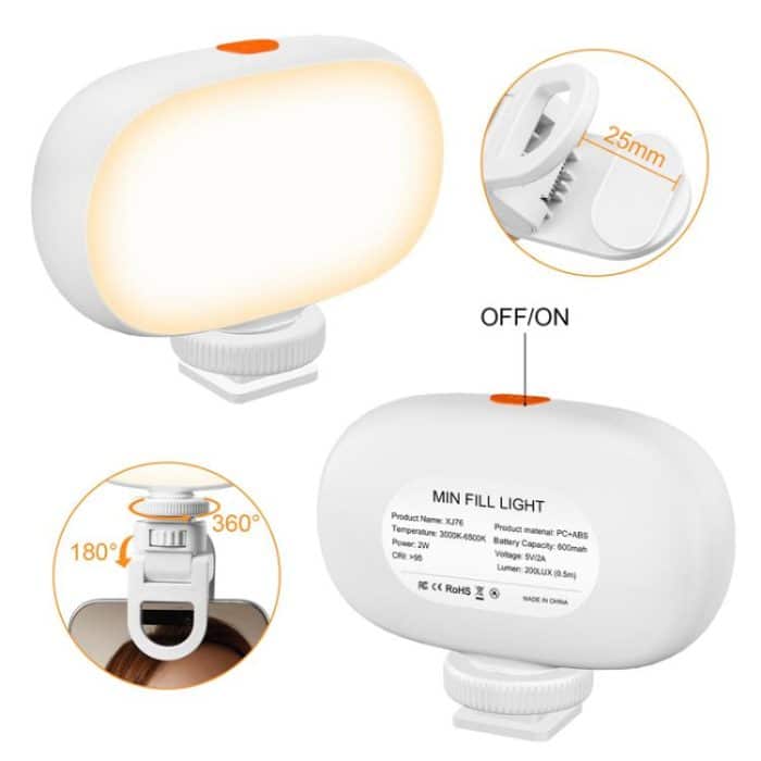 Camera Mini Fill Light LED Cell Phone Soft Light Video Conference Photography Lamp Handheld Selfie Lamp – Bild 3