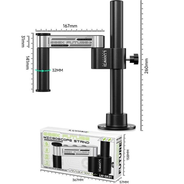 32mm Microscope Swing Arm Metal Universal Lifting and Stacking 360 Degree Single Arm Fixed Repair and Inspection Stand, GK01 – Bild 8