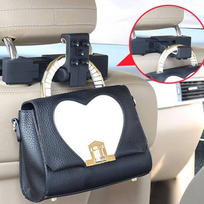 Car Hook Car Seatback Hanging Hook Auto Clothes Bag Hanger, With Suction Cup, Without Suction Cup – Bild 5