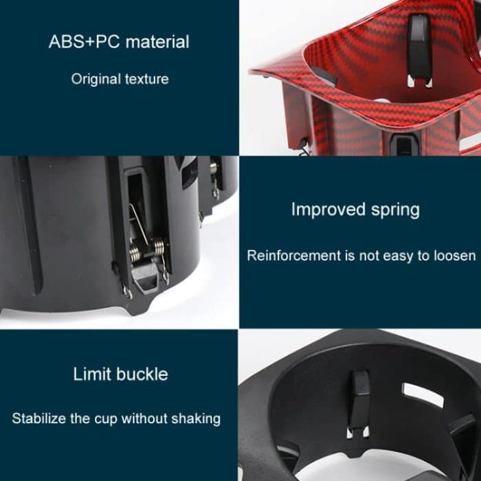 For Mercedes-Benz C-Class W205 / GLC W253 / E-Class W213 Center Console Beverage Cup Holder 2056802391, Black, Black Carbon Fiber, Red Carbon Fiber – Bild 5