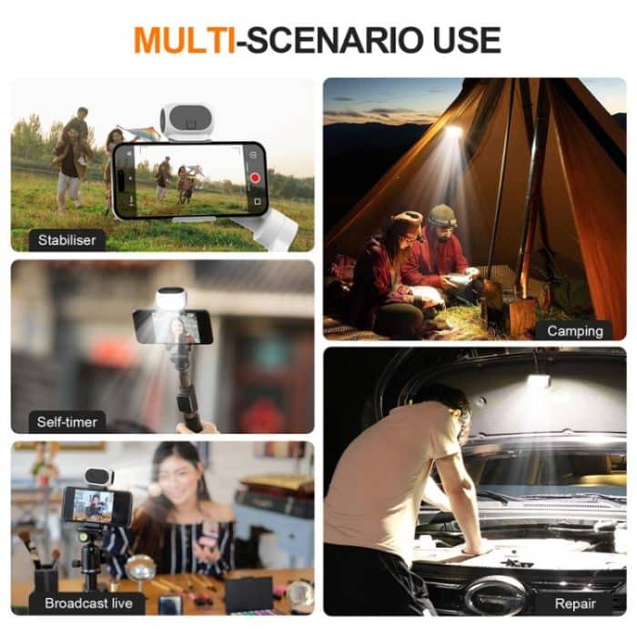 For DJI / Zhiyun Handheld Gimbal Stabilizer Fill Light Magnetic LED Photography Lamp Mobile Phone Fill Light, XJ97 One Lamp, XJ97 Dual Lamp, XJ97P One Lamp + Clips Set, XJ97P Dual Lamp + Clips Set – Bild 11