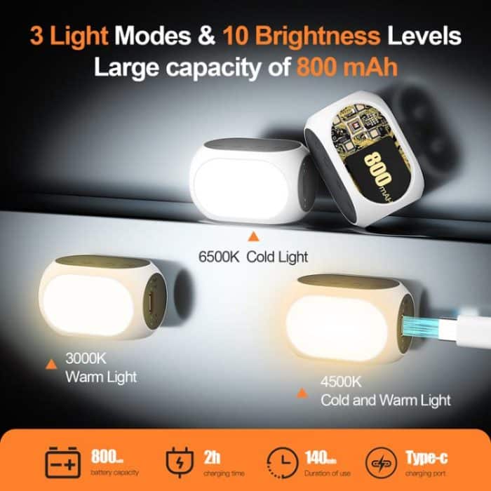 For DJI / Zhiyun Handheld Gimbal Stabilizer Fill Light Magnetic LED Photography Lamp Mobile Phone Fill Light, XJ97 One Lamp, XJ97 Dual Lamp, XJ97P One Lamp + Clips Set, XJ97P Dual Lamp + Clips Set – Bild 5