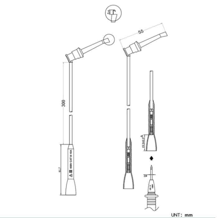 2mm Multimeter Test Hook Universal Digital Meter Probe Hook Direct Plug-In Test Probe Needle – Bild 3