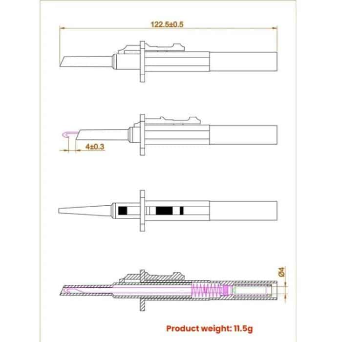 4mm Banana Jack Multimeter IC Clip Test Hook Telescopic Probe – Bild 3