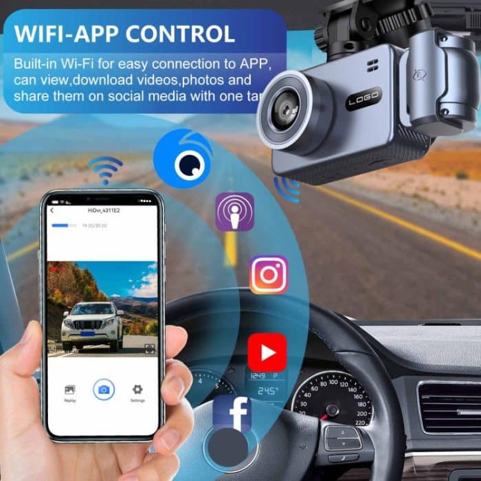 WIFI Connected 4K Three-Lens Car Driving Recorder, G79 – Bild 5