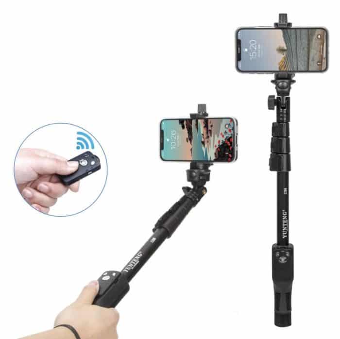 TBD0605897701A.jpg YUNTENG 1288 Adjustable 50 Inch Aluminum Alloy Selfie Stick With Bluetooth Remote Control For Smartphones & Cameras – Bild 1