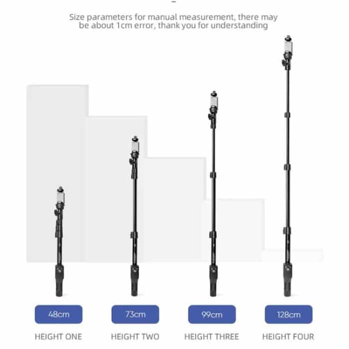 YUNTENG 1288 Adjustable 50 Inch Aluminum Alloy Selfie Stick With Bluetooth Remote Control For Smartphones & Cameras – Bild 3