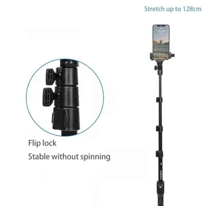 YUNTENG 1288 Adjustable 50 Inch Aluminum Alloy Selfie Stick With Bluetooth Remote Control For Smartphones & Cameras – Bild 5