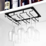 Upside Down Hanging Wine Cup Holder Cabinet Goblet Bracket Hanging Wine Glass Holder, 3 Slots, 4 Slots, 5 Slots – Bild 9