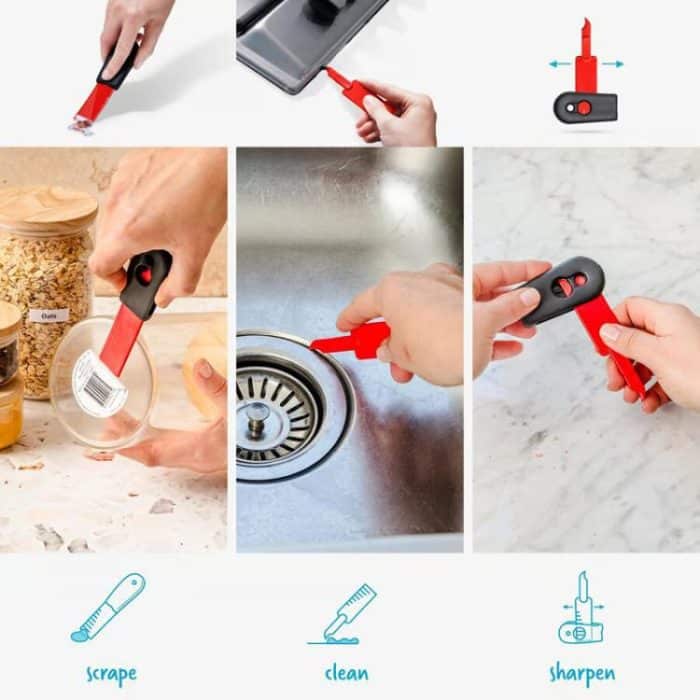 2 In 1 Cleaning Scraper Sticker Tool Household Cleaning Scrubber – Bild 3