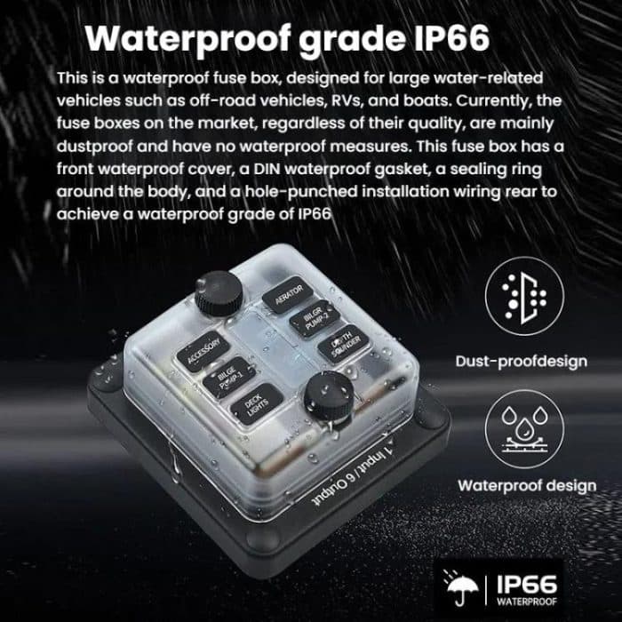 6-Way Waterproof Fuse Box With LED Indicator And Sticker, ZH-1704A1 – Bild 11