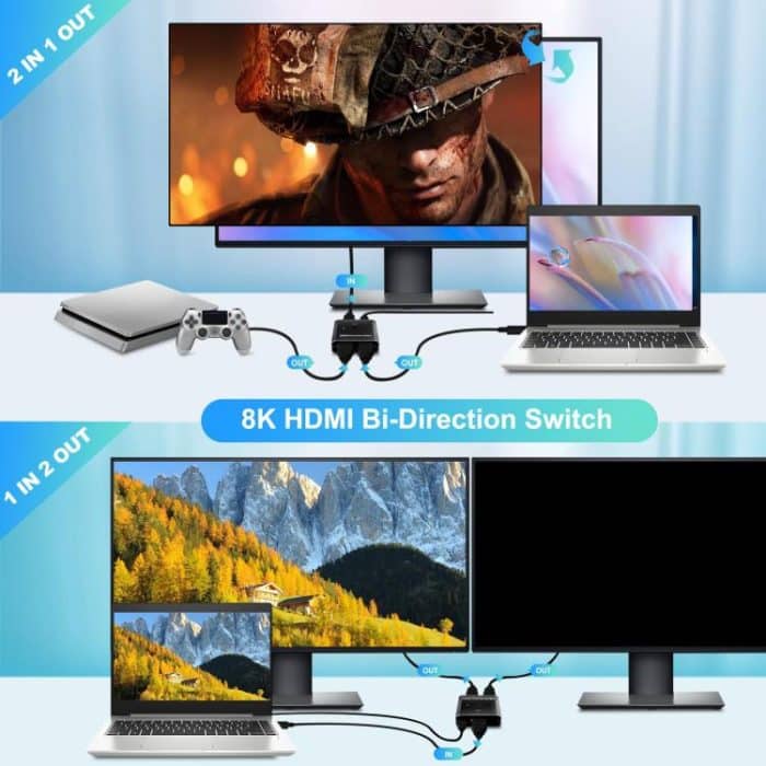 PWAY S6203H 8K 60Hz 2 In 1 Out HDMI-Compatible Two-Way Switcher – Bild 6