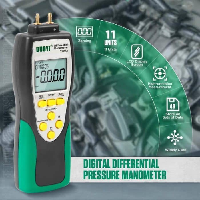 DUOYI Digital Brake Vacuum Pump Measuring Gauge Differential Pressure Gauge – Bild 2