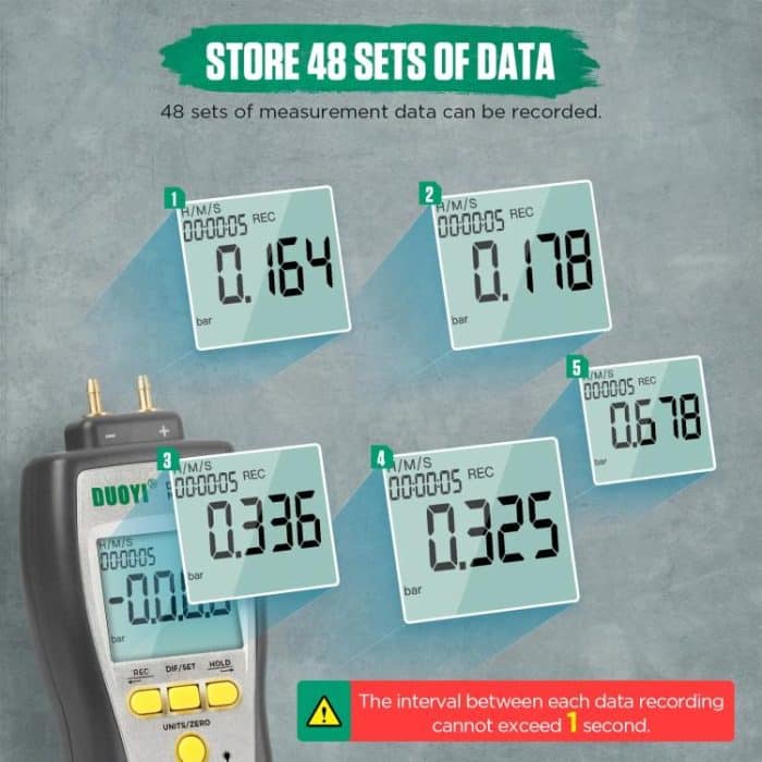 DUOYI Digital Brake Vacuum Pump Measuring Gauge Differential Pressure Gauge – Bild 9