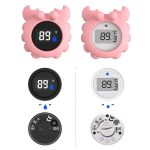 Crab Shape Digital Thermometer Baby Bath Water Thermometer, White LCD, Black LED – Bild 2