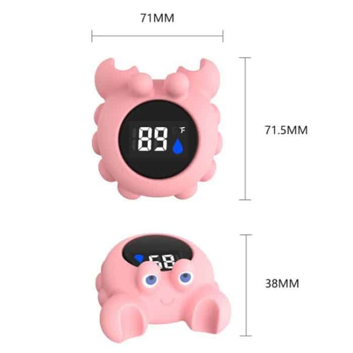 Crab Shape Digital Thermometer Baby Bath Water Thermometer, White LCD, Black LED – Bild 3
