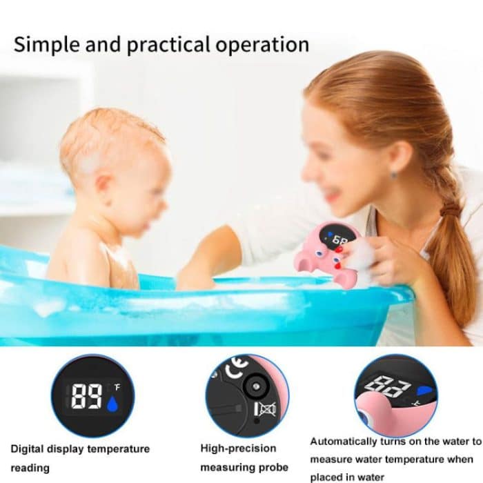 Crab Shape Digital Thermometer Baby Bath Water Thermometer, White LCD, Black LED – Bild 5