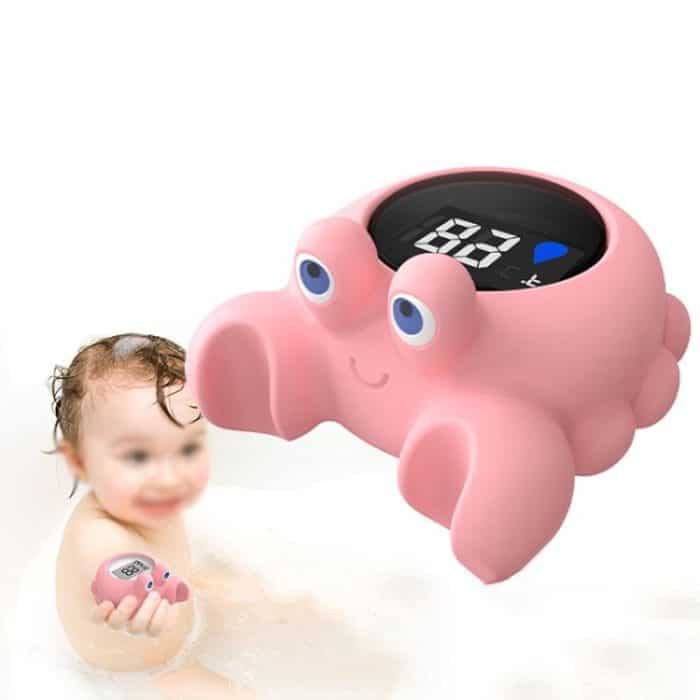 Crab Shape Digital Thermometer Baby Bath Water Thermometer, White LCD, Black LED – Bild 9