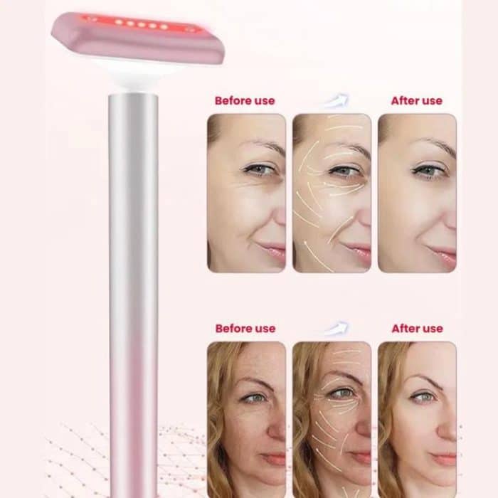 Red Light Facial Wand Eye Neck Massager With Vibrating for Lifting, Dark Circle Reduction – Bild 6