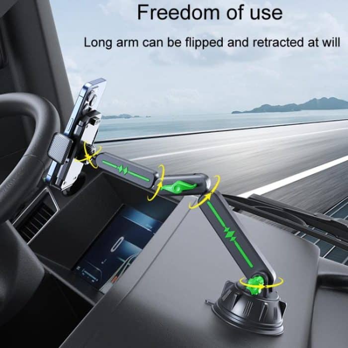 Extended Car Mechanical Arm Telescopic Cell Phone Holder Car Windshield Dashboard Large Suction Cup Navigation Mount – Bild 10