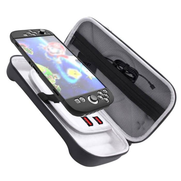 For Nintendo Switch 2 Storage Bag Portable O-Pattern Handbag, O-Pattern PU Black, O-Pattern Fabric Gray – Bild 2