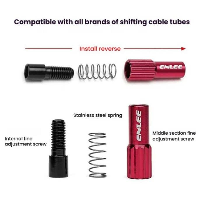 ENLEE Mountain Road Bicycle Shift Center Trim Screws 4mm Cable Brake Cable Adjustment Screw – Bild 5