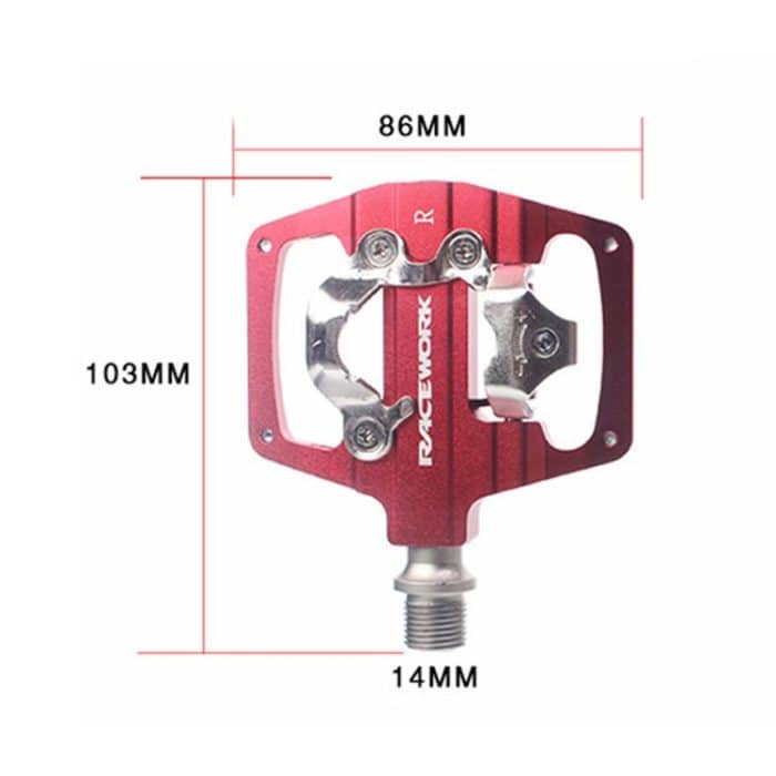 RACEWORK RK213 1pair Mountain Bike SPD + Flat Pedal Self-locking Dual-purpose Pedal – Bild 3