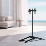 Adjustable 55-Inch Quadpod Live Streaming Phone Stand Foldable Tripod With Dual Phone Clip & 1/4 Inch Screw, YY-2