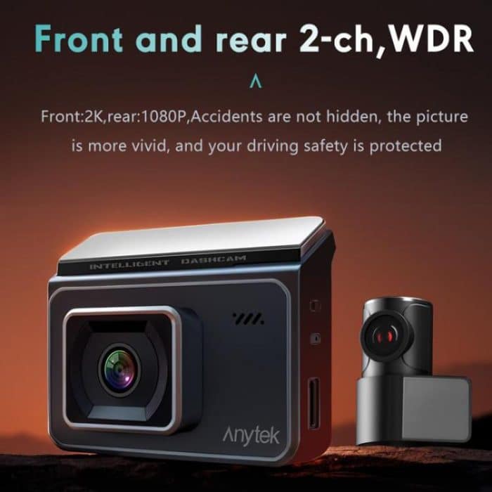 Anytek T2 PRO 3.0 Inch 2K HD Night Vision Recorder Hidden Car Camera Front And Rear Dual Recording, T2 PRO – Bild 2