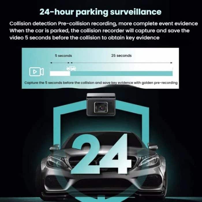 Anytek T2 PRO 3.0 Inch 2K HD Night Vision Recorder Hidden Car Camera Front And Rear Dual Recording, T2 PRO – Bild 10