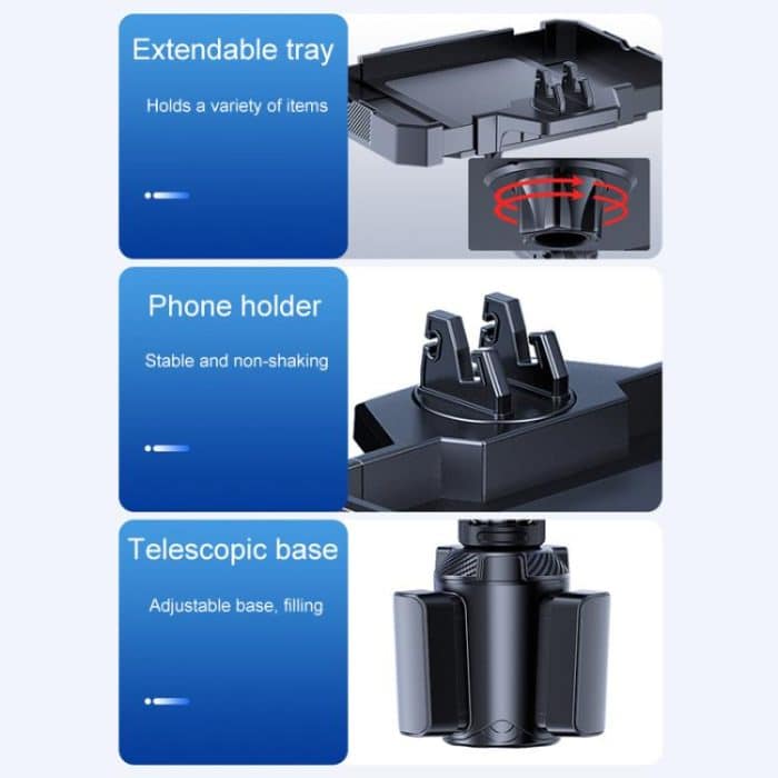 Car 360 Degree Rotating Dining Tray Auto Adjustable Cell Phone Holder, Small, Medium, Large – Bild 6