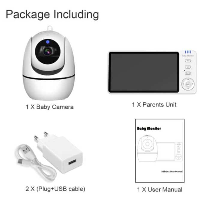 5 inch 1080P HD Baby Watcher Baby Monitor Camera, US Plug, EU Plug, UK Plug, AU Plug – Bild 11