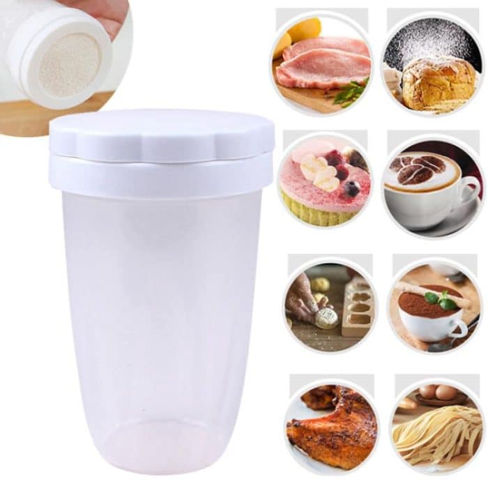 2 stücke Kunststoff Backen Kakaopulver Sprinkler Mehlsieb – Bild 2