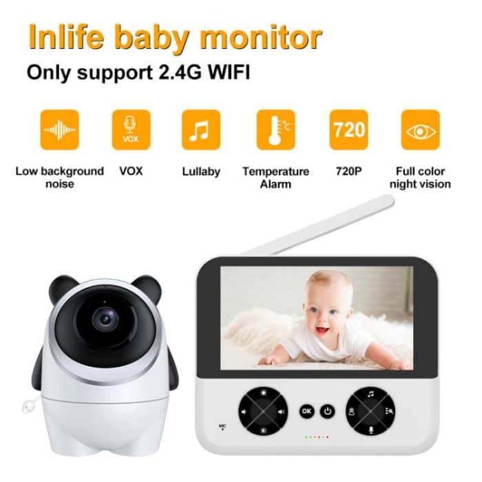 4.3 Inch IPS HD Display 720P Baby Monitor, US Plug, EU Plug, UK Plug, AU Plug – Bild 2