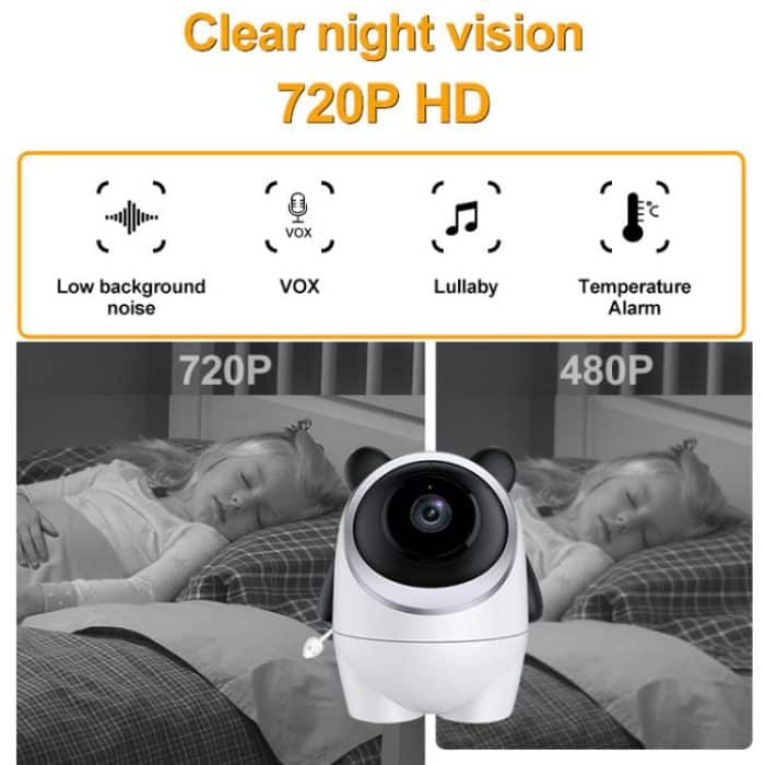 4.3 Inch IPS HD Display 720P Baby Monitor, US Plug, EU Plug, UK Plug, AU Plug – Bild 6