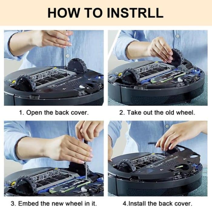 For IRobot Roomba 5/6/7/8/9 Series Walking Wheels Vacuum Cleaner Accessories, Left+Right Wheel-Blue, Left Wheel-Blue, Right Wheel-Blue, Left+Right Wheel-Black, Left Wheel-Black, Right Wheel-Black – Bild 9